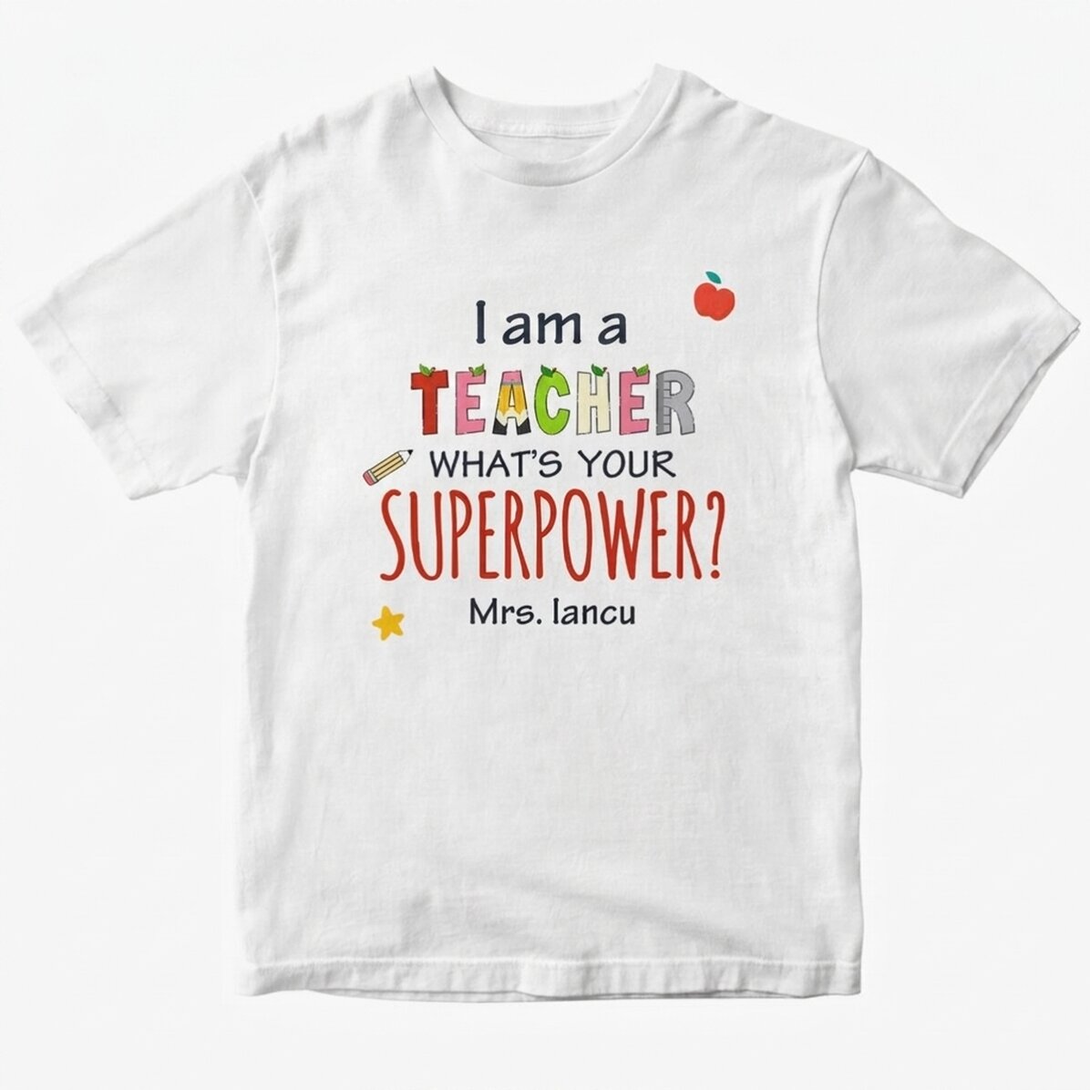 Custom cotton T-shirt with text - Superpower