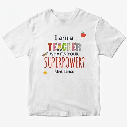 Custom cotton T-shirt with text - Superpower