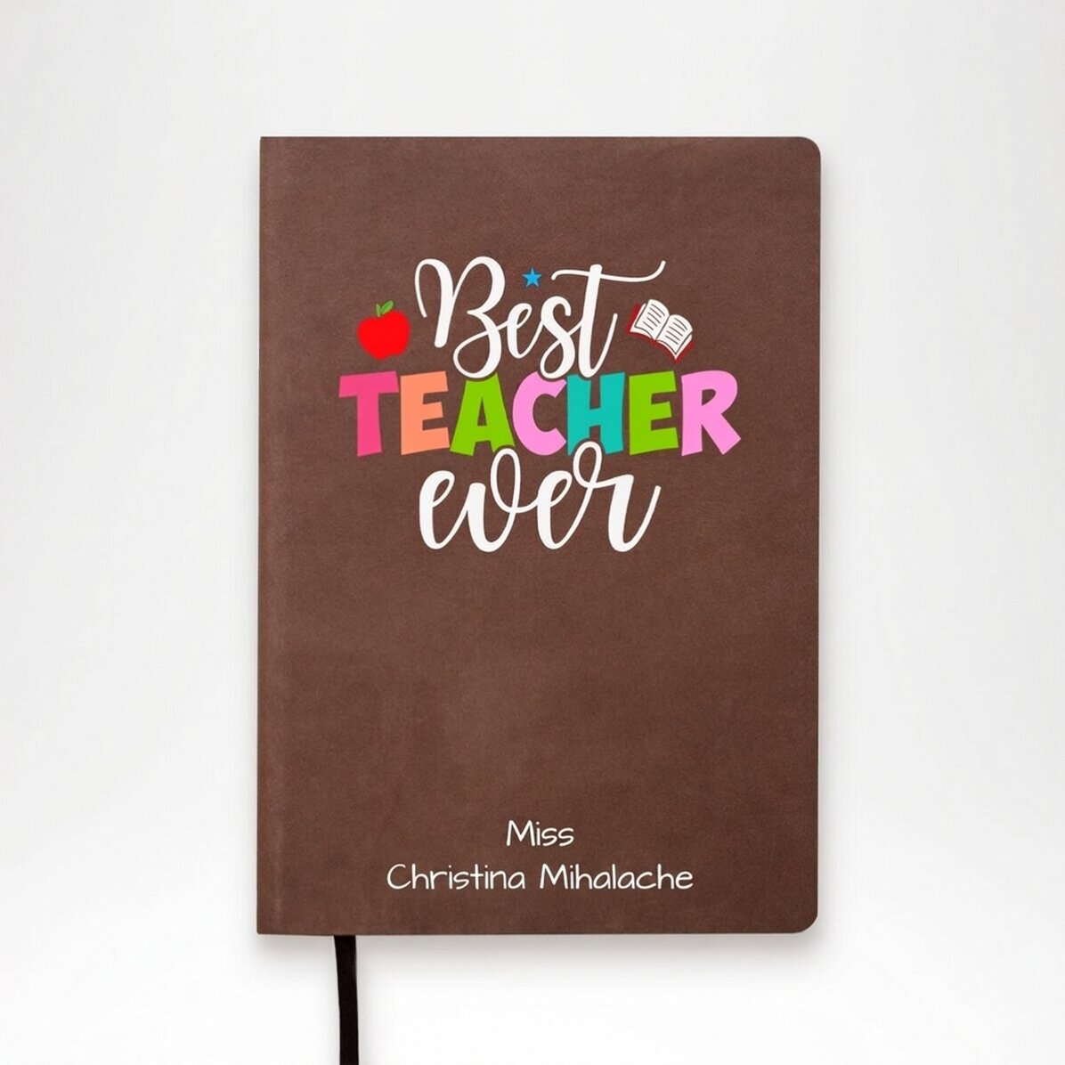 Personalised colourful diary with text - Best teacher ever