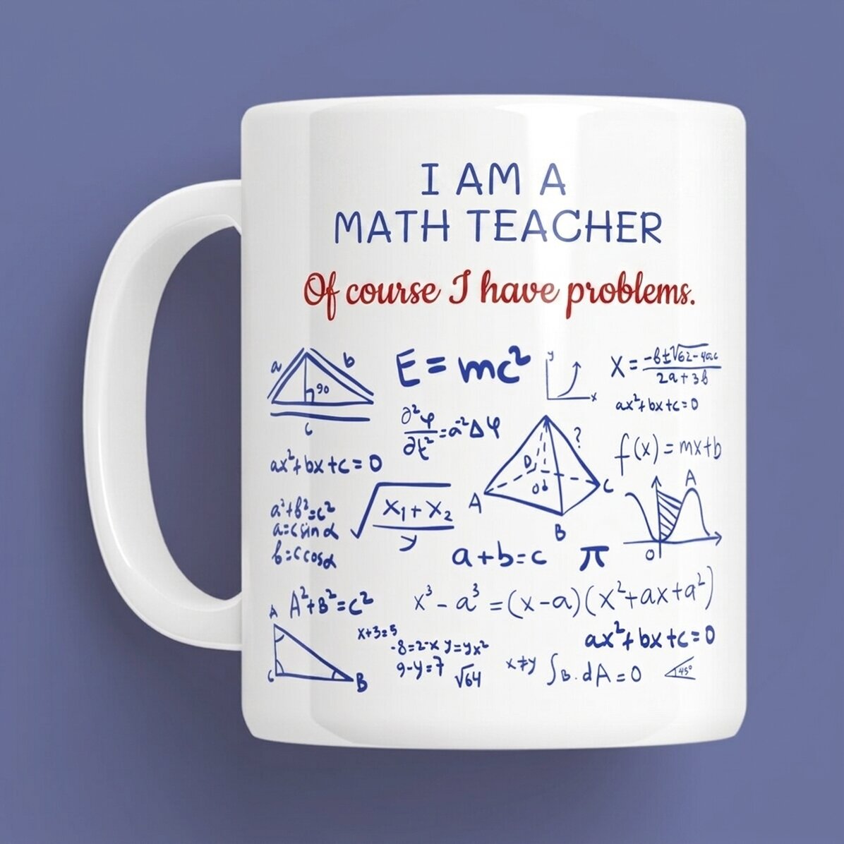 Personalised mug with message - Maths Teacher