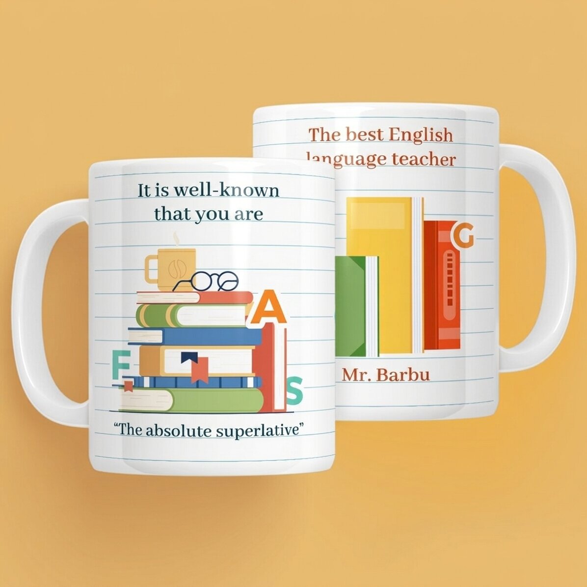 Personalised mug with message - Romanian teacher