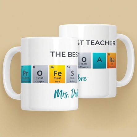 Personalised mug with message - For Chemistry teachers