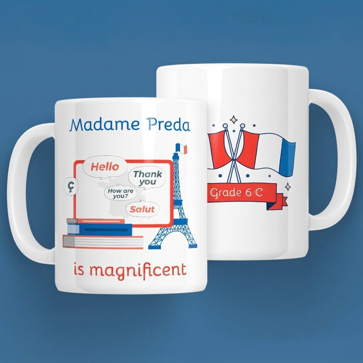 Personalised mug with message - French teacher