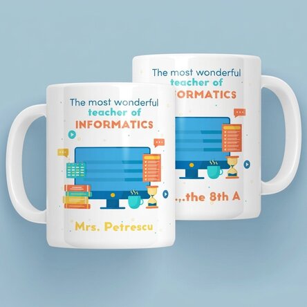 Personalised mug with message - IT teacher