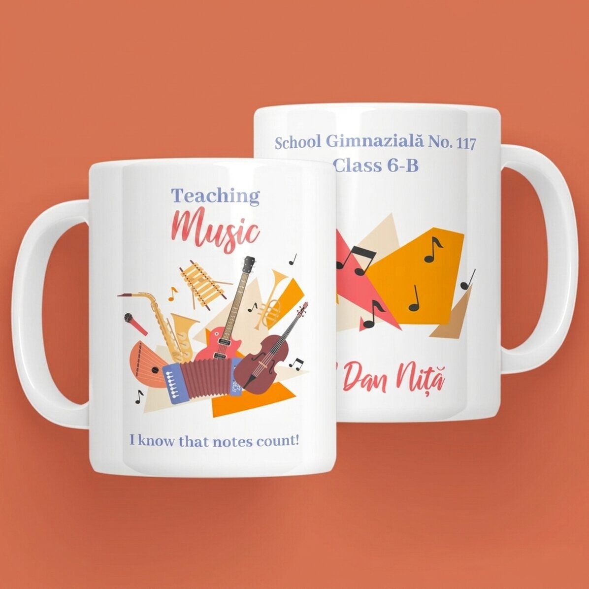 Personalised mug with message - Music Teacher