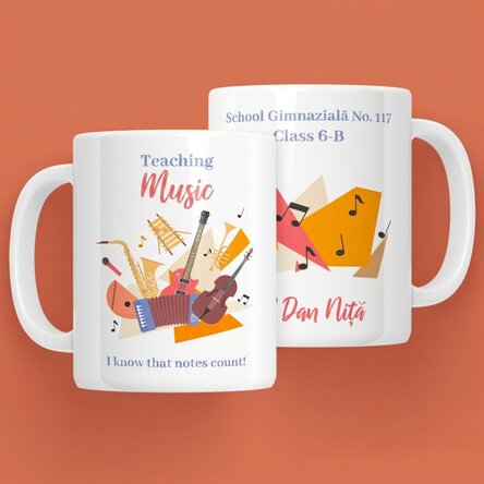 Personalised mug with message - Music Teacher