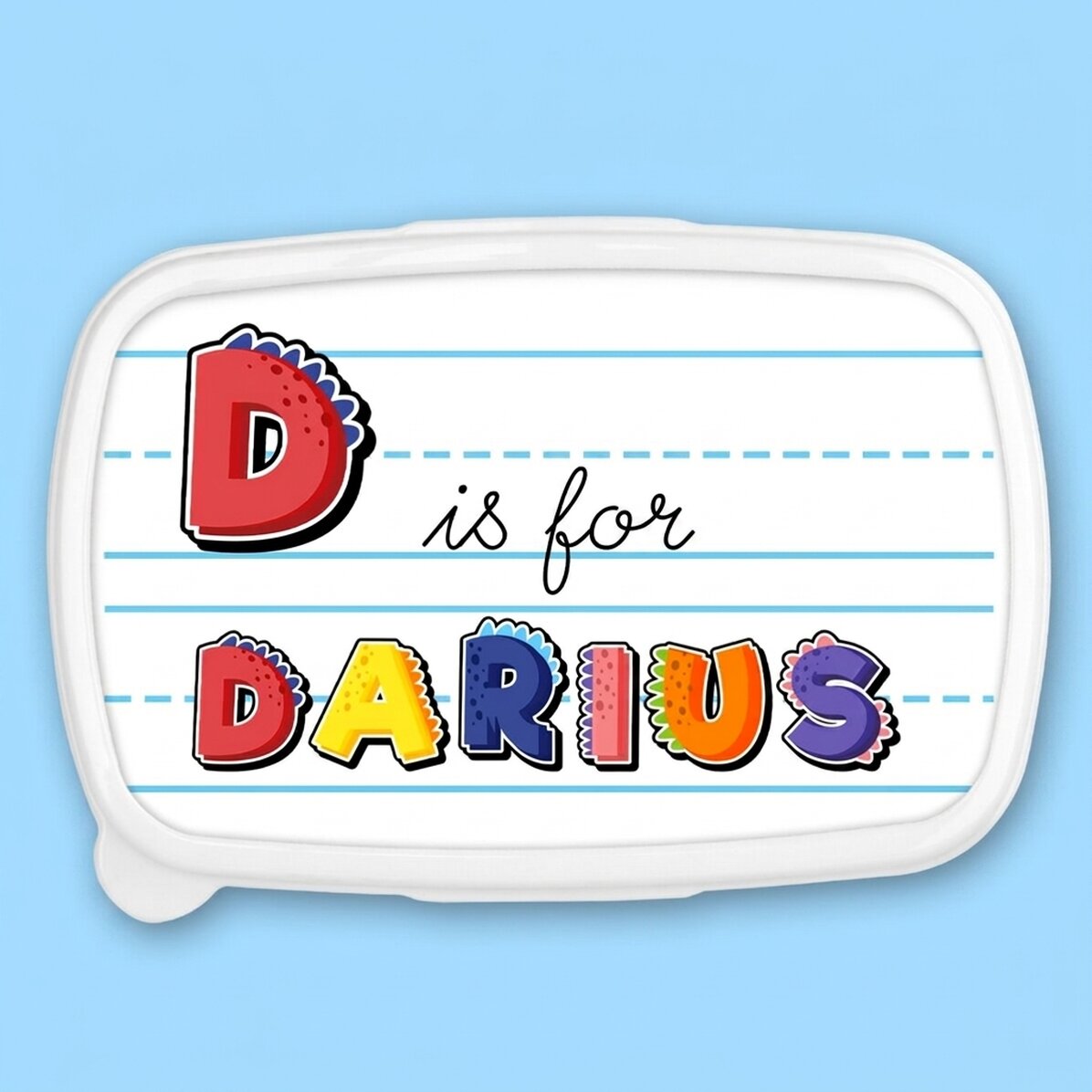 Lunch box, personalised with name - Dinosaur model