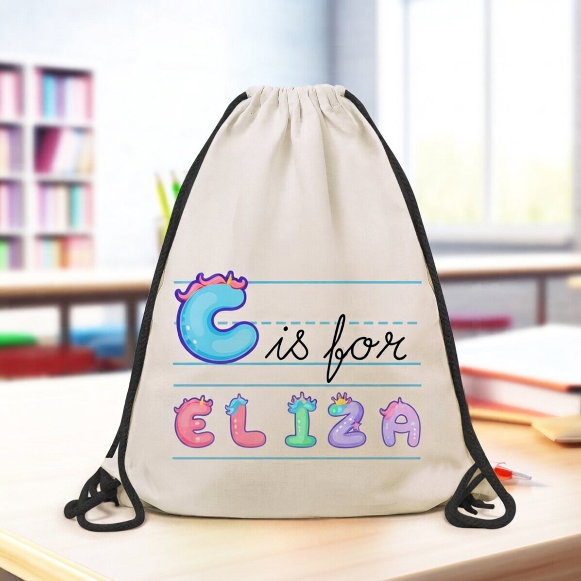Personalised backpack with name and message - Unicorn model