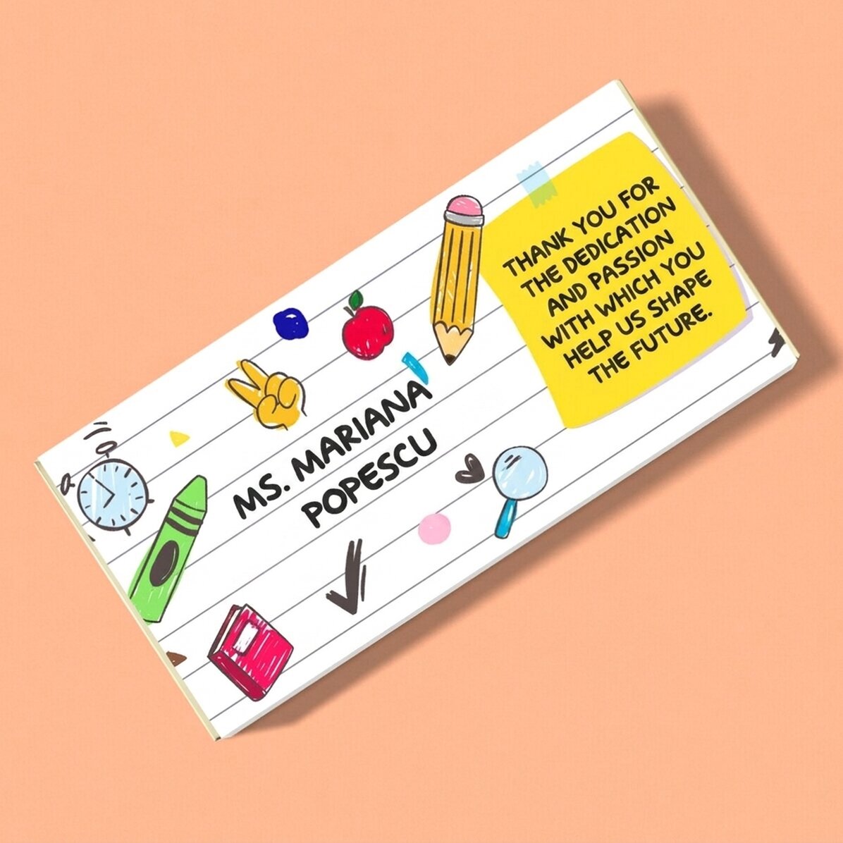 Personalised chocolate with text - School