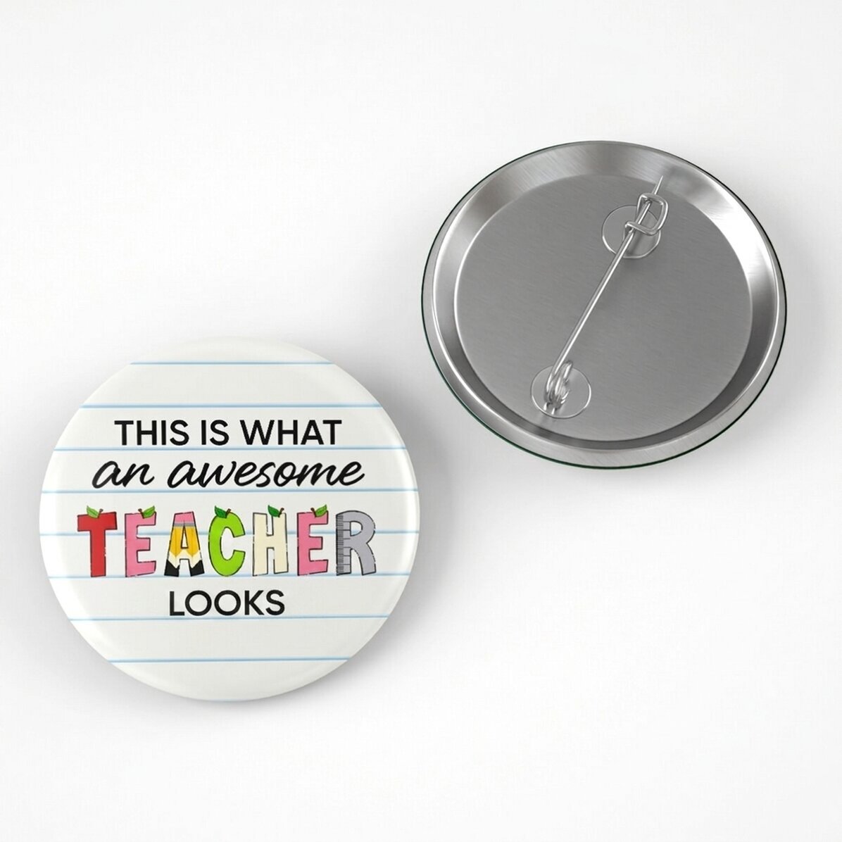 Personalised badge with message - Awesome teacher