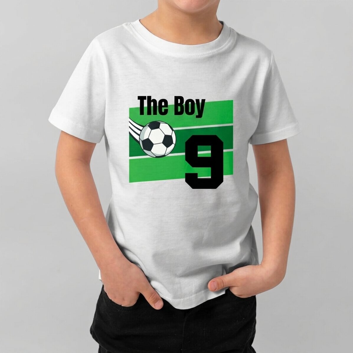 Customised cotton T-shirt for children with text - Soccer