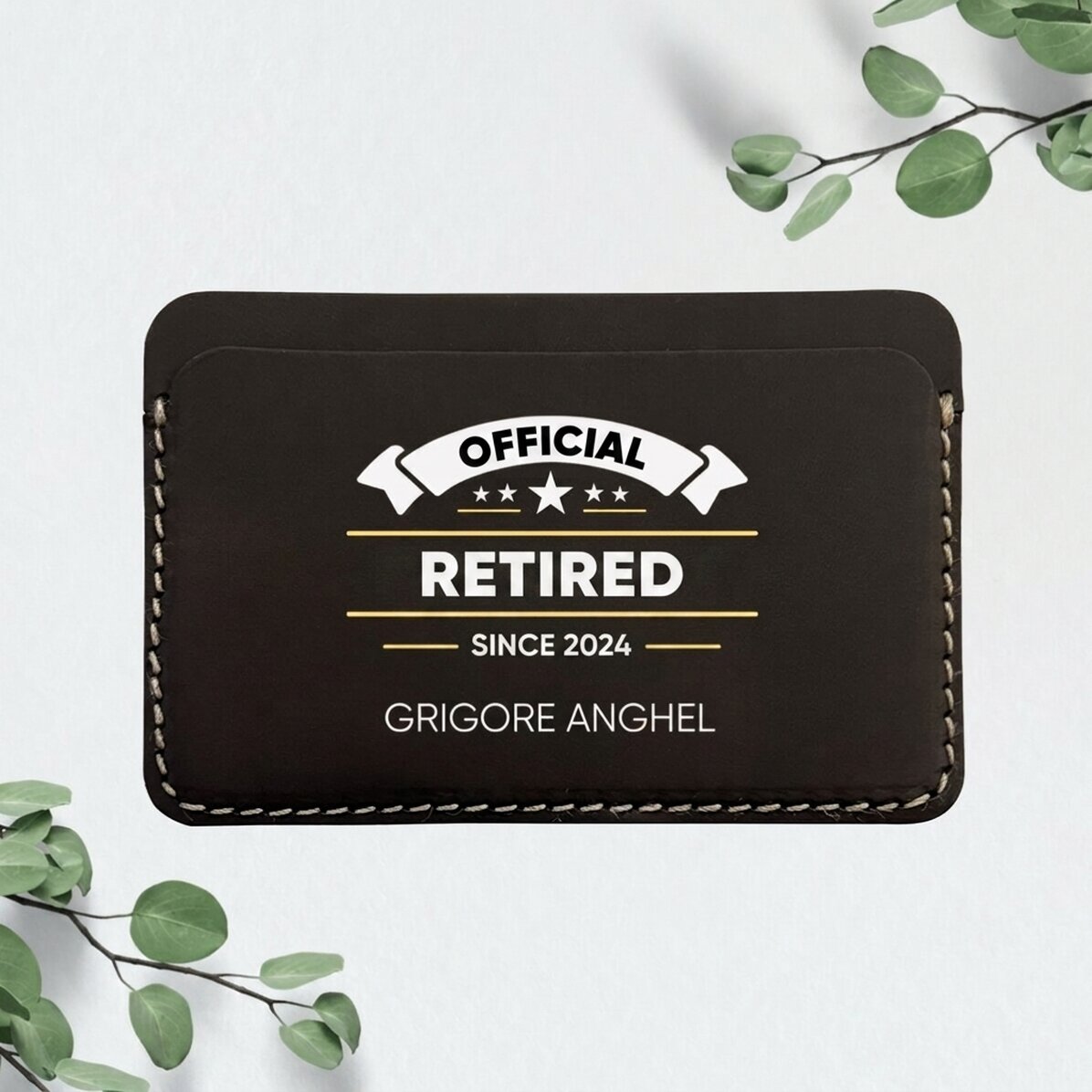 Personalised leather wallet with text - Officially retired