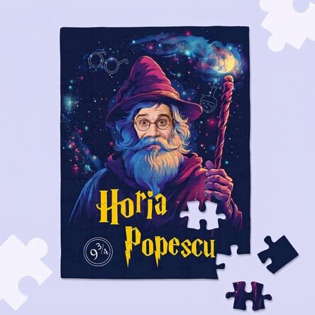 Personalised puzzle with a photo and text - Wizard