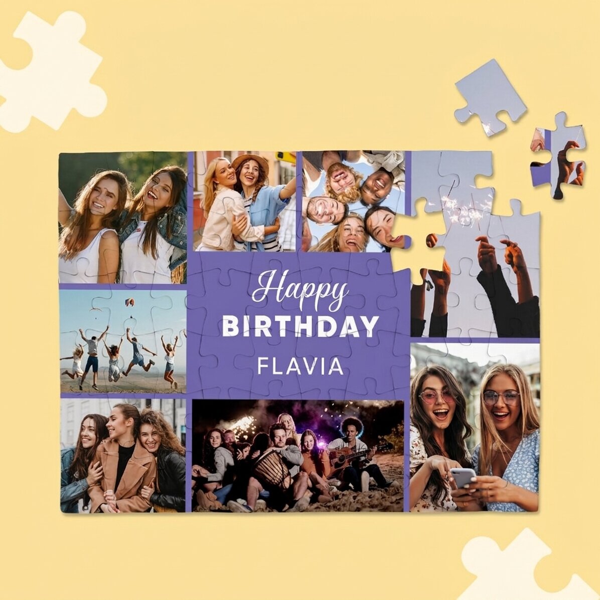 Personalised puzzle with 8 photos and text
