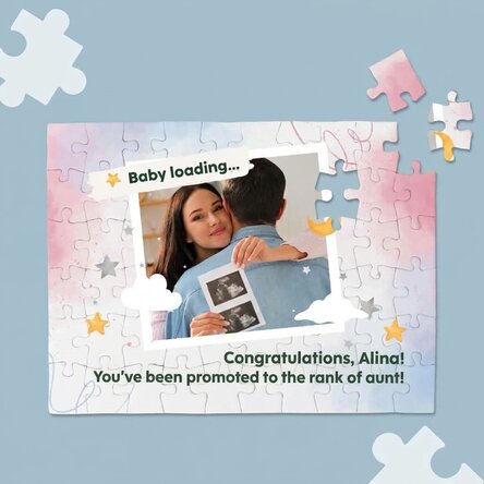 Personalised puzzle with a photo and message - Baby