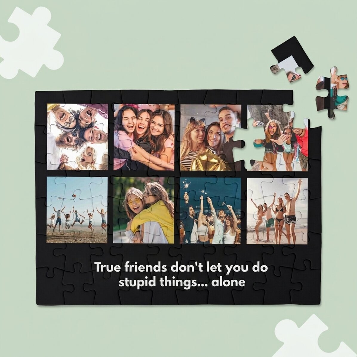 Personalised puzzle with 8 photos and text