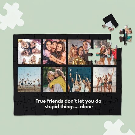 Personalised puzzle with 8 photos and text