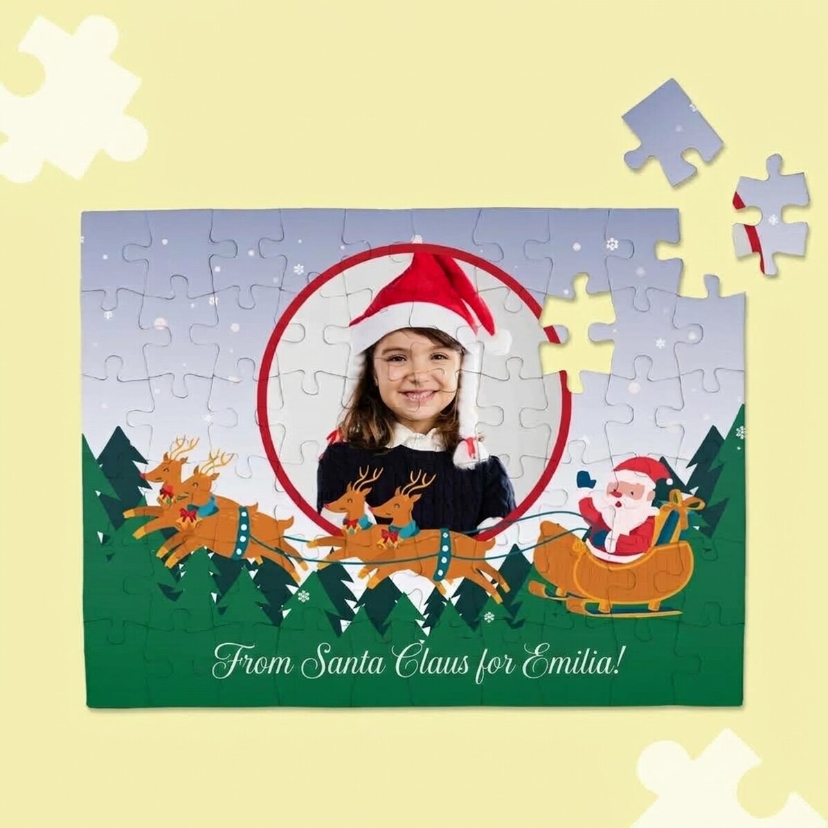 Personalised puzzle with a photo and text - Father Christmas