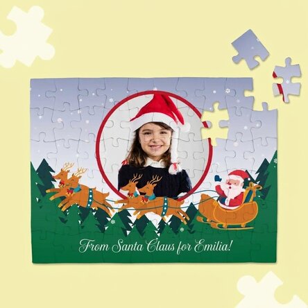 Personalised puzzle with a photo and text - Father Christmas