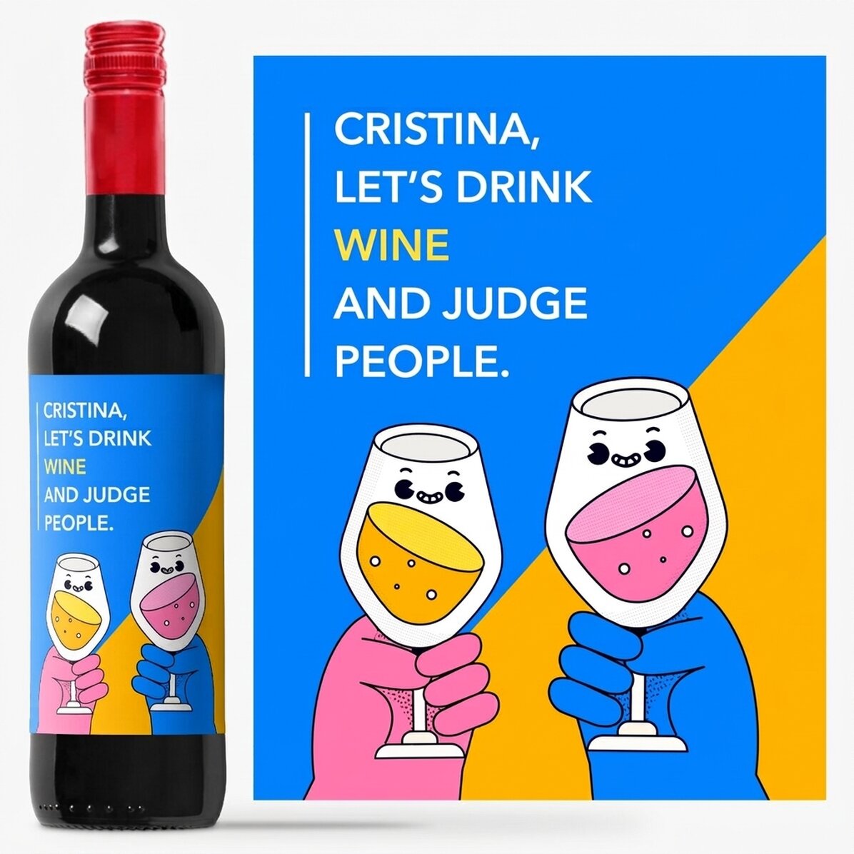 Personalised wine with text - wine