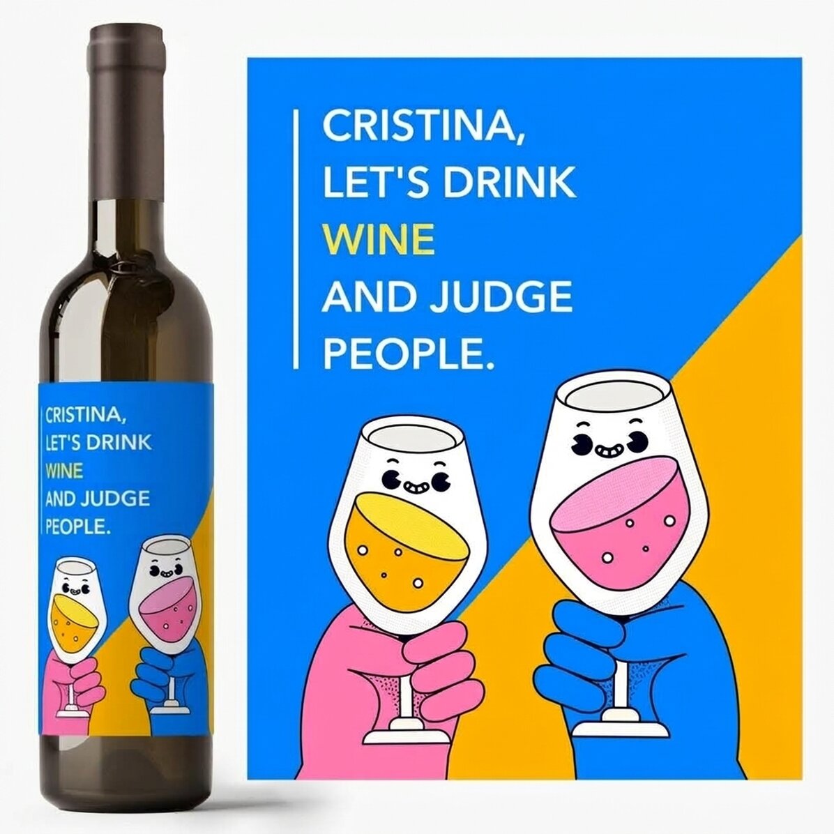 Personalised wine with text - wine