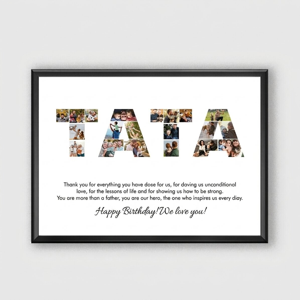 Personalised canvas with 20 photos and text - DAD
