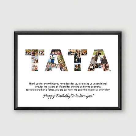 Personalised canvas with 20 photos and text - DAD