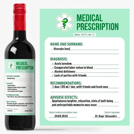 Personalised wine with text - Medical Prescription