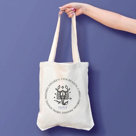 Personalised bag with text - Scorpio zodiac sign