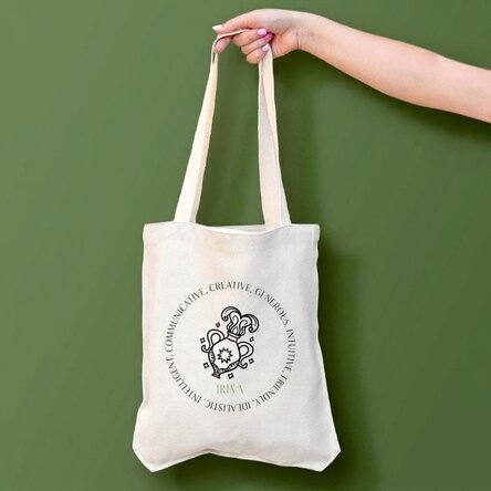 Personalised bag with text - Aquarius zodiac sign
