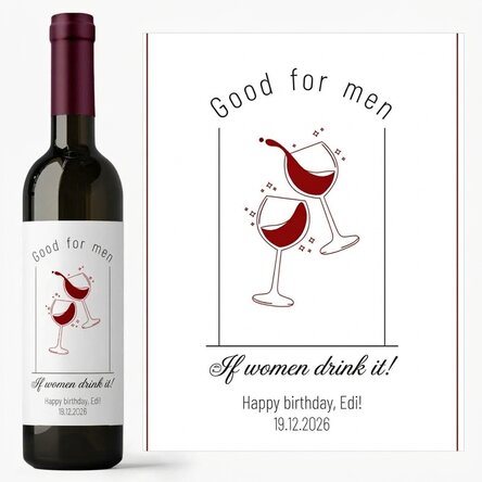 Personalised wine with text - Good for men