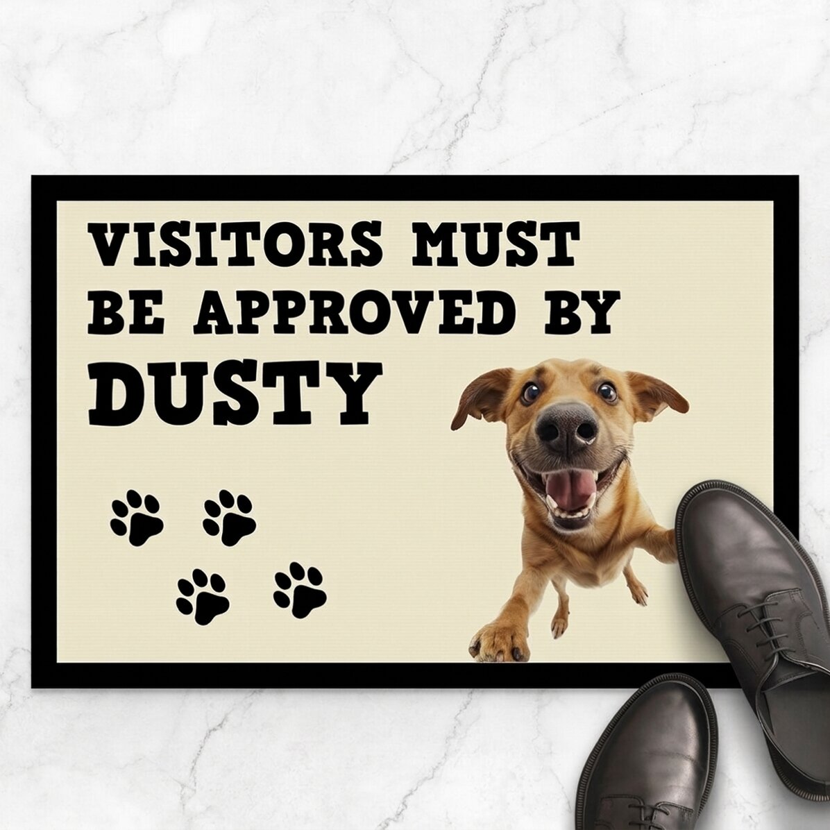 Personalised doormat with photo and text - Dog