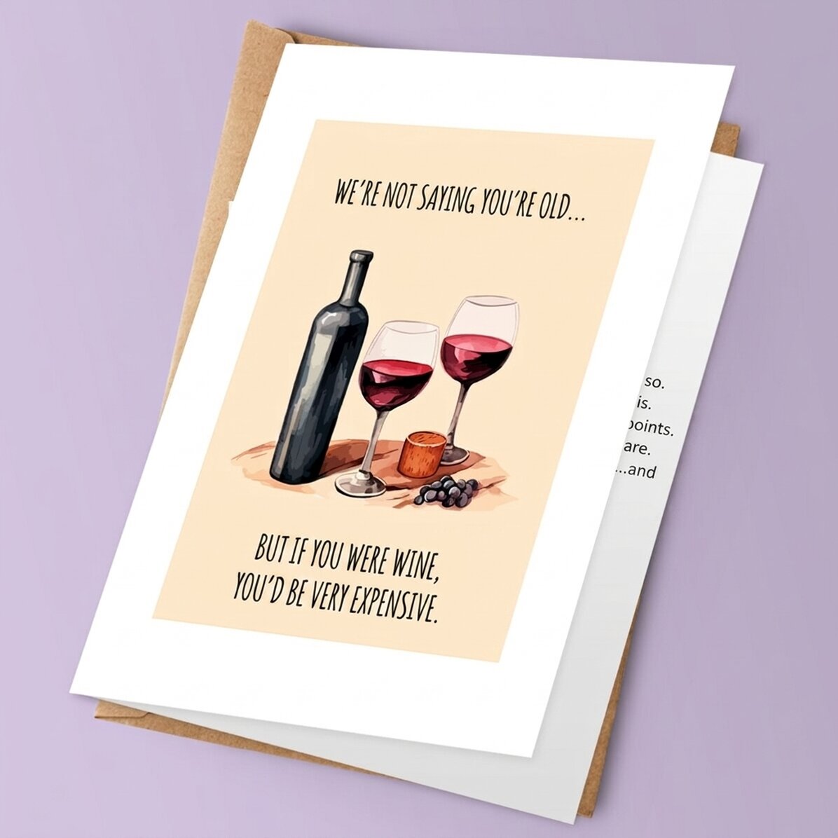 Personalised greeting card with text - We