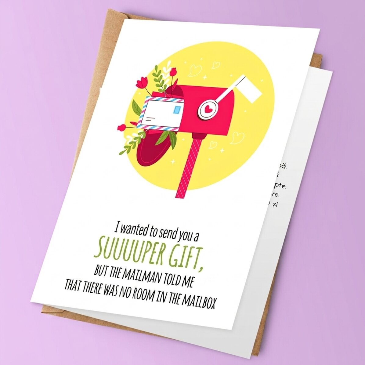 Personalised greeting card with text - A great gift