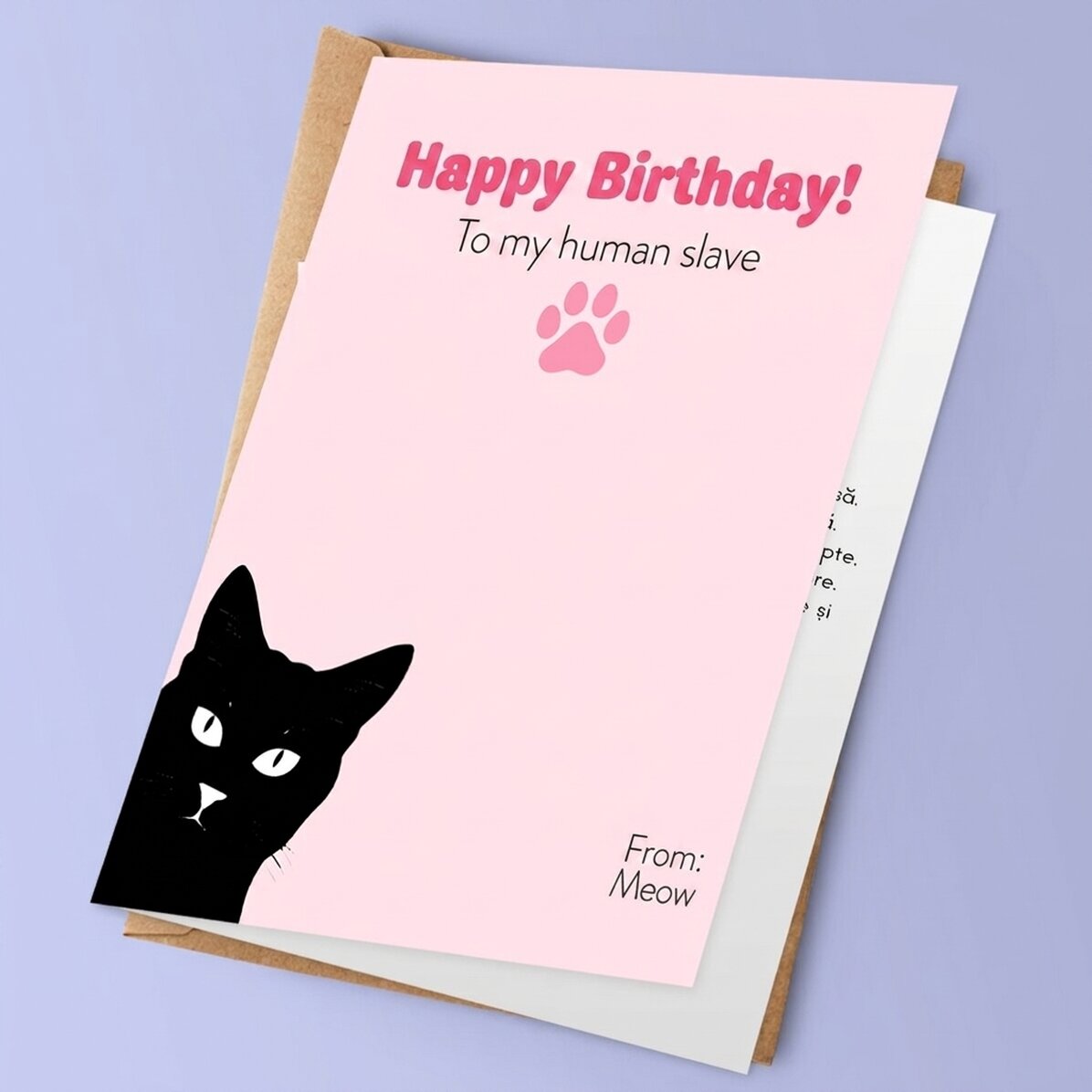 Personalised greeting card with text - Letter from Meow