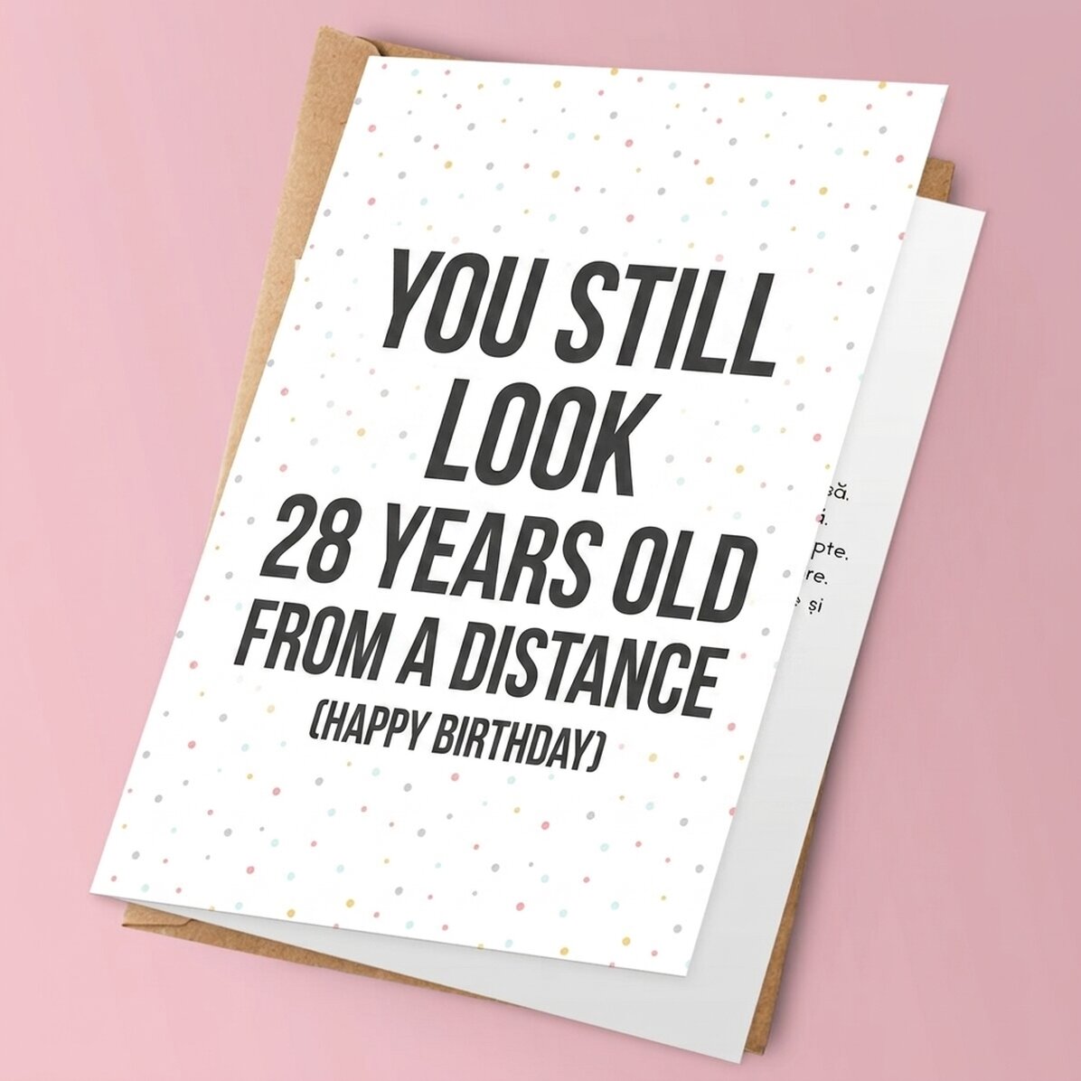 Personalised greeting card with text - You still look good... from a distance
