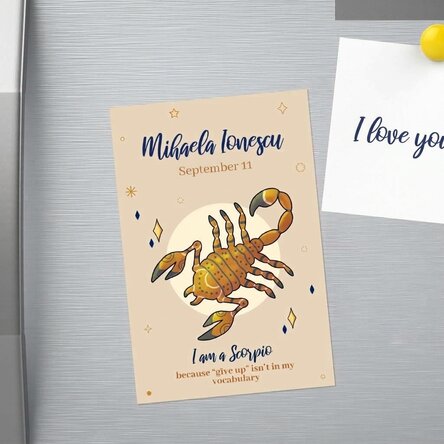 10x15 cm magnet personalised with text - Scorpio zodiac sign