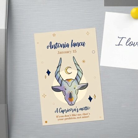 10x15 cm magnet personalised with text - Capricorn zodiac sign