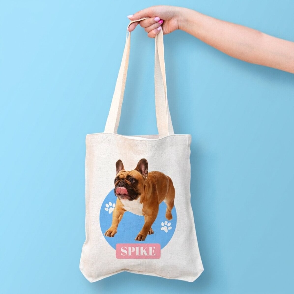 Personalised bag with a photo and name