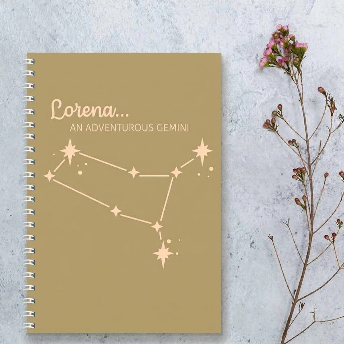 Personalised notebook with text - Gemini