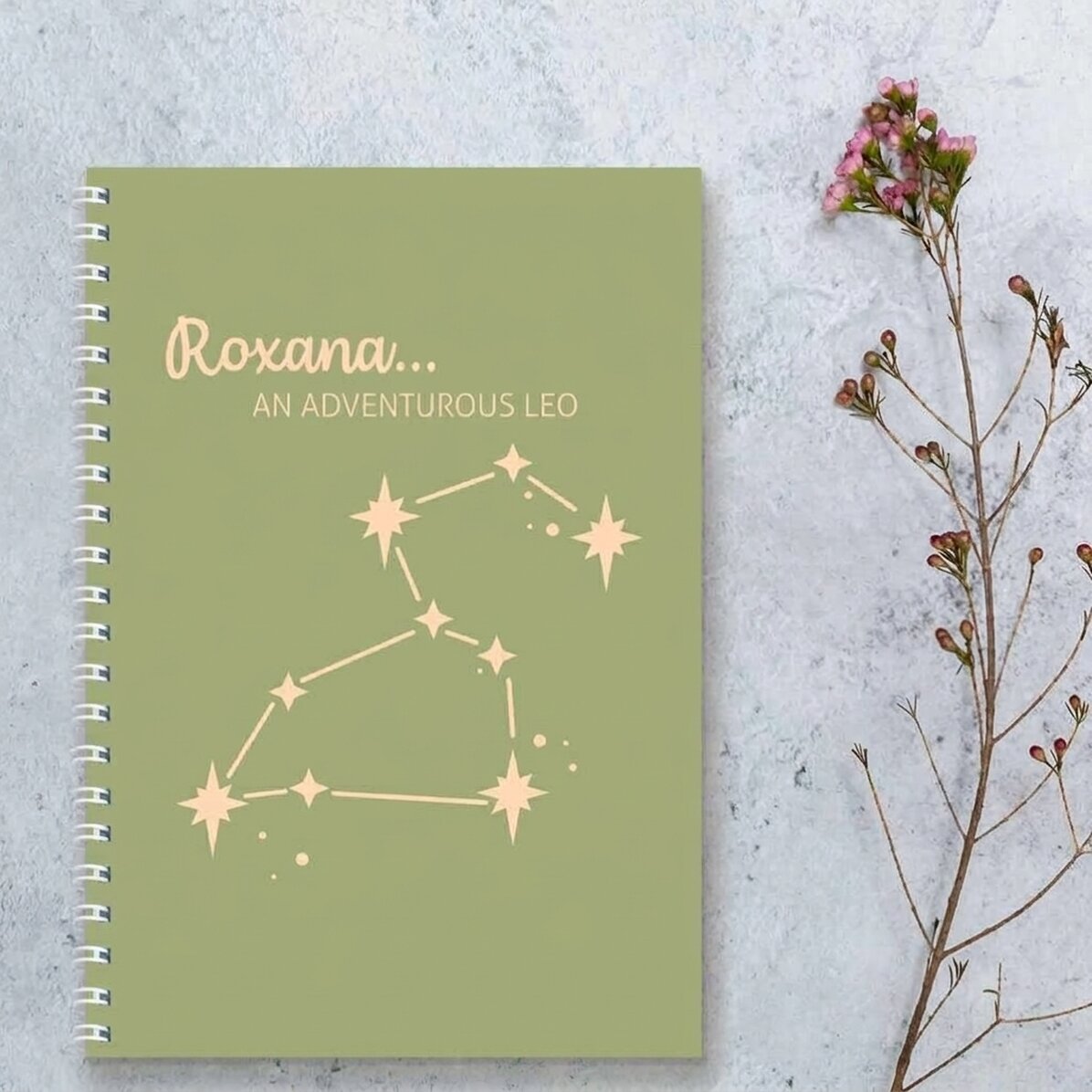 Personalised notebook with text - Leo zodiac sign
