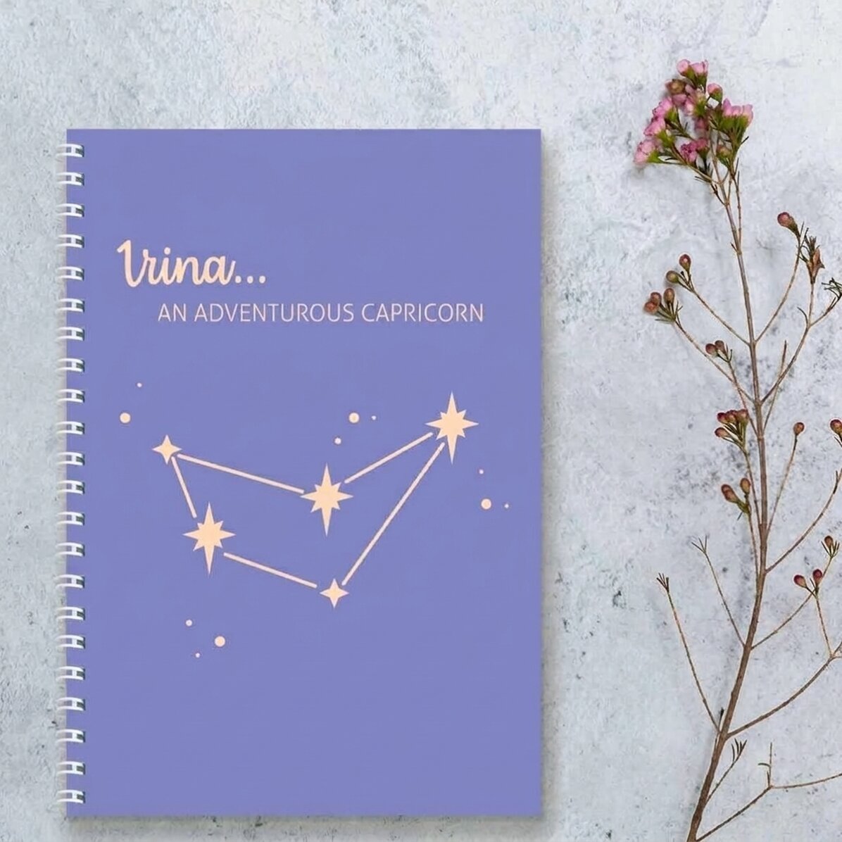 Personalised notebook with text - Capricorn zodiac sign