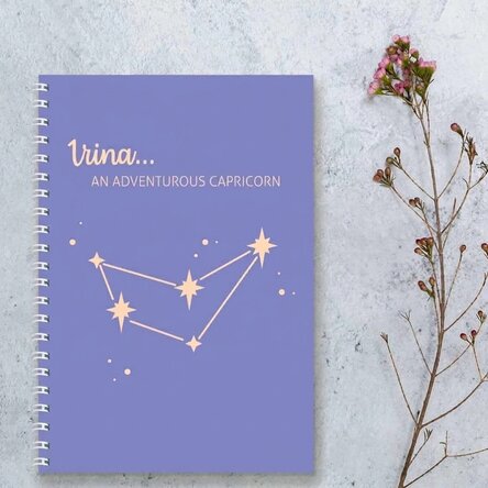 Personalised notebook with text - Capricorn zodiac sign