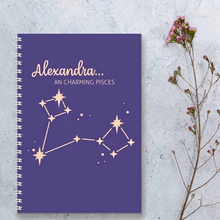 Personalised notebook with text - Pisces