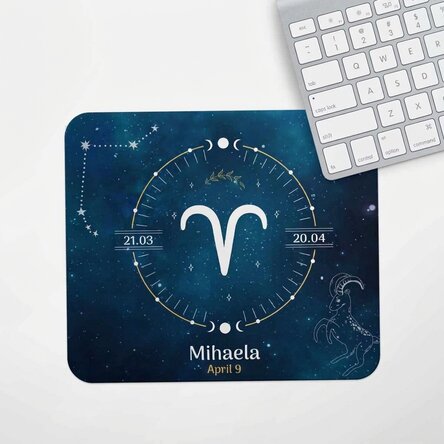 Personalised mouse pad with text - Zodiac sign