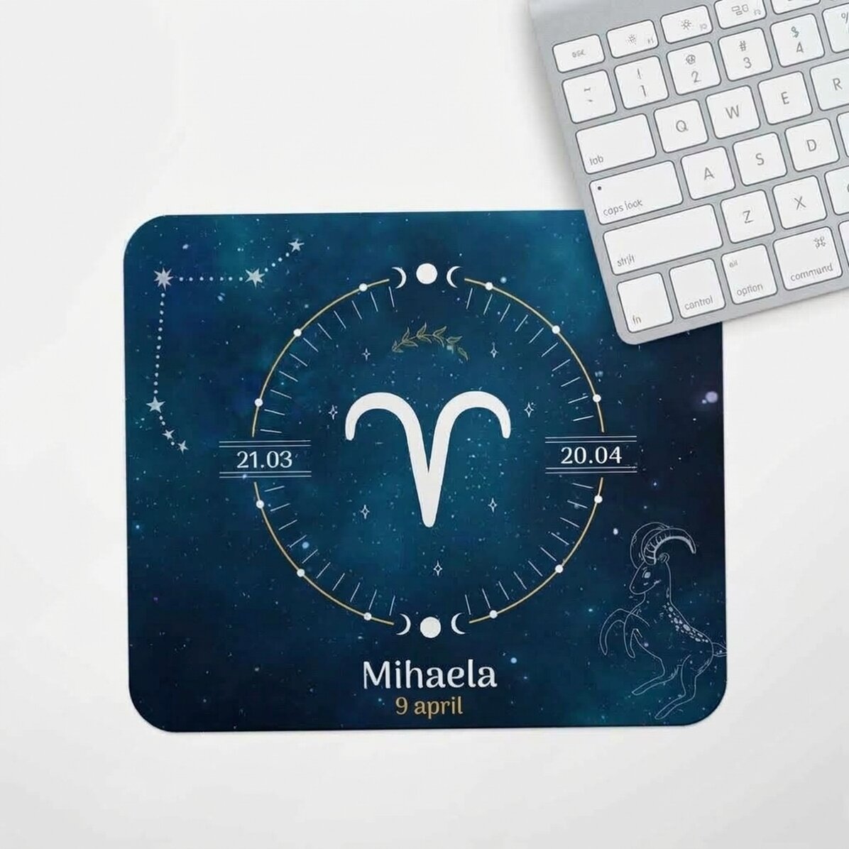 Personalised mouse pad with text - Aries zodiac sign