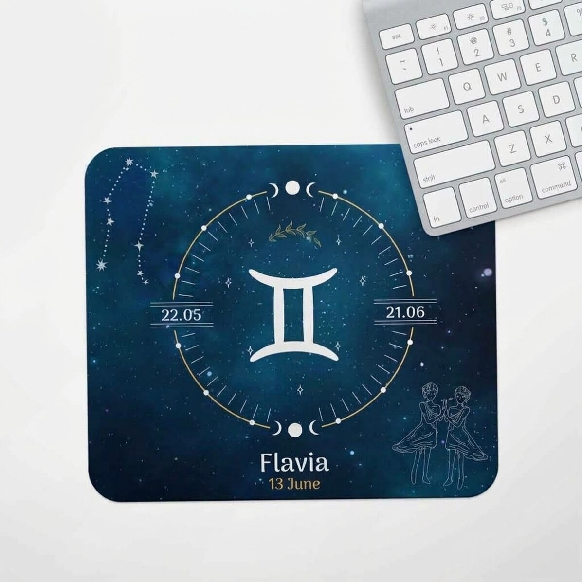 Personalised mouse pad with text - Gemini zodiac sign