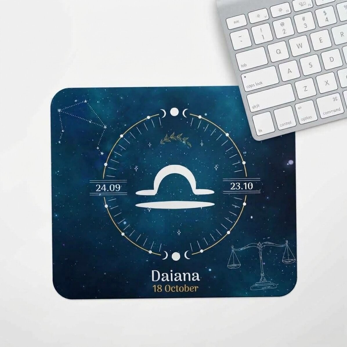 Personalised mouse pad with text - Libra zodiac sign