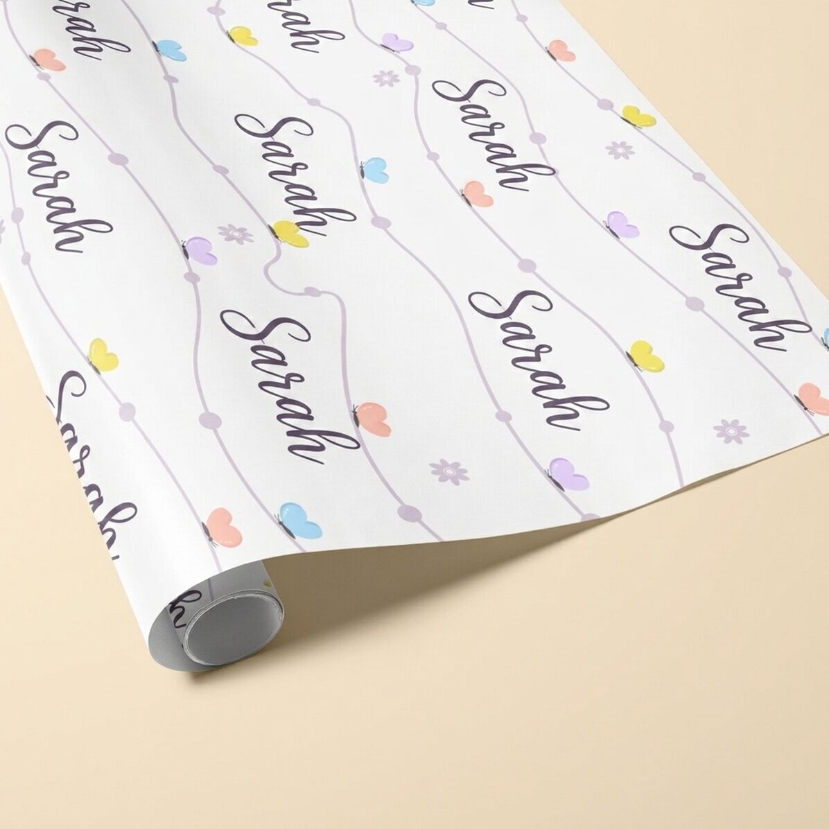 Personalised gift wrapping paper with text - My first gift