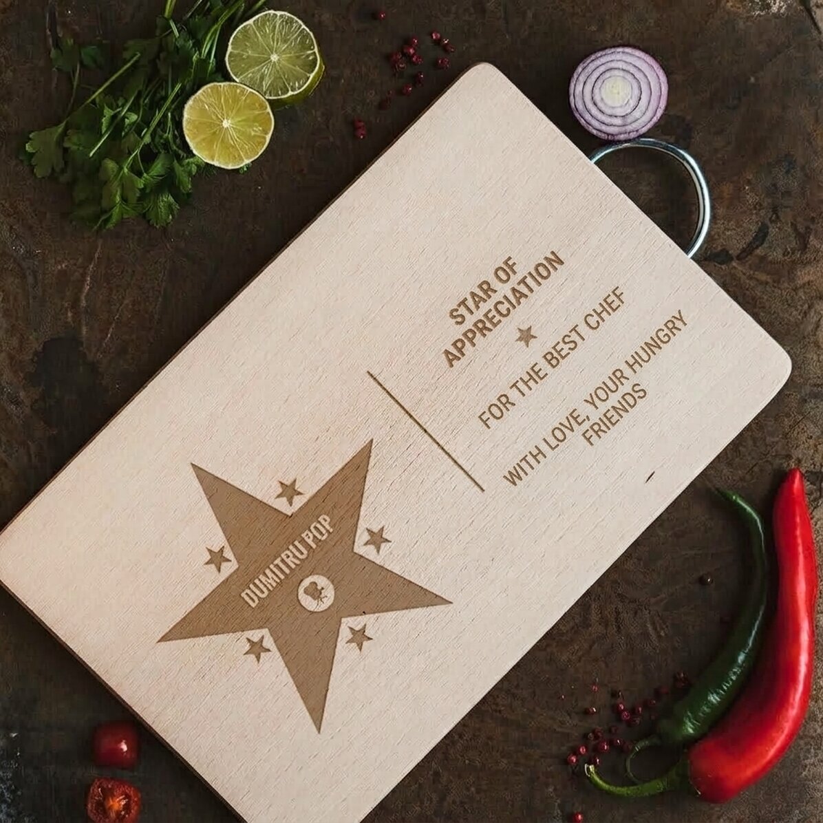 Personalised text chopper - Star of Gratitude